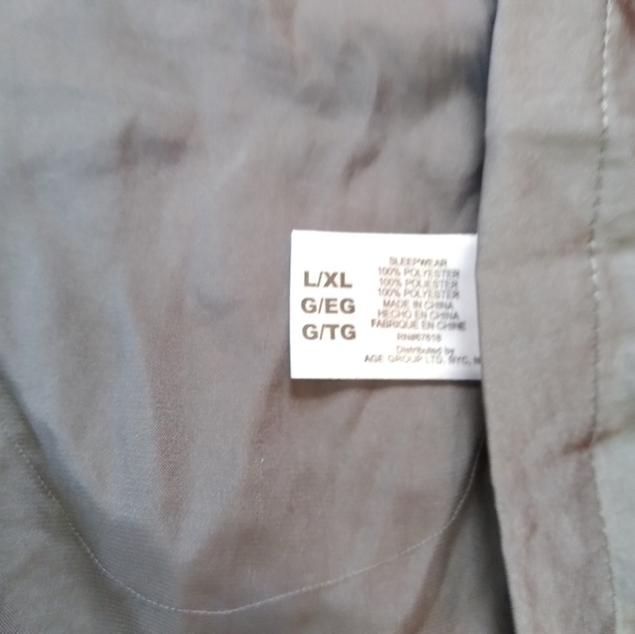 NWT j couture satin dark grey robe size L_XL - Picture 10 of 11